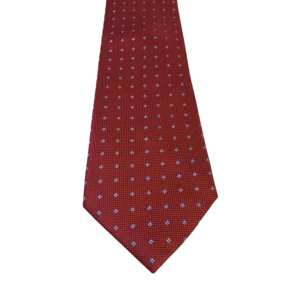 Henry Jacobson Neck Tie Mens Designer Luxury Red Blue Embroidered Dots Staple